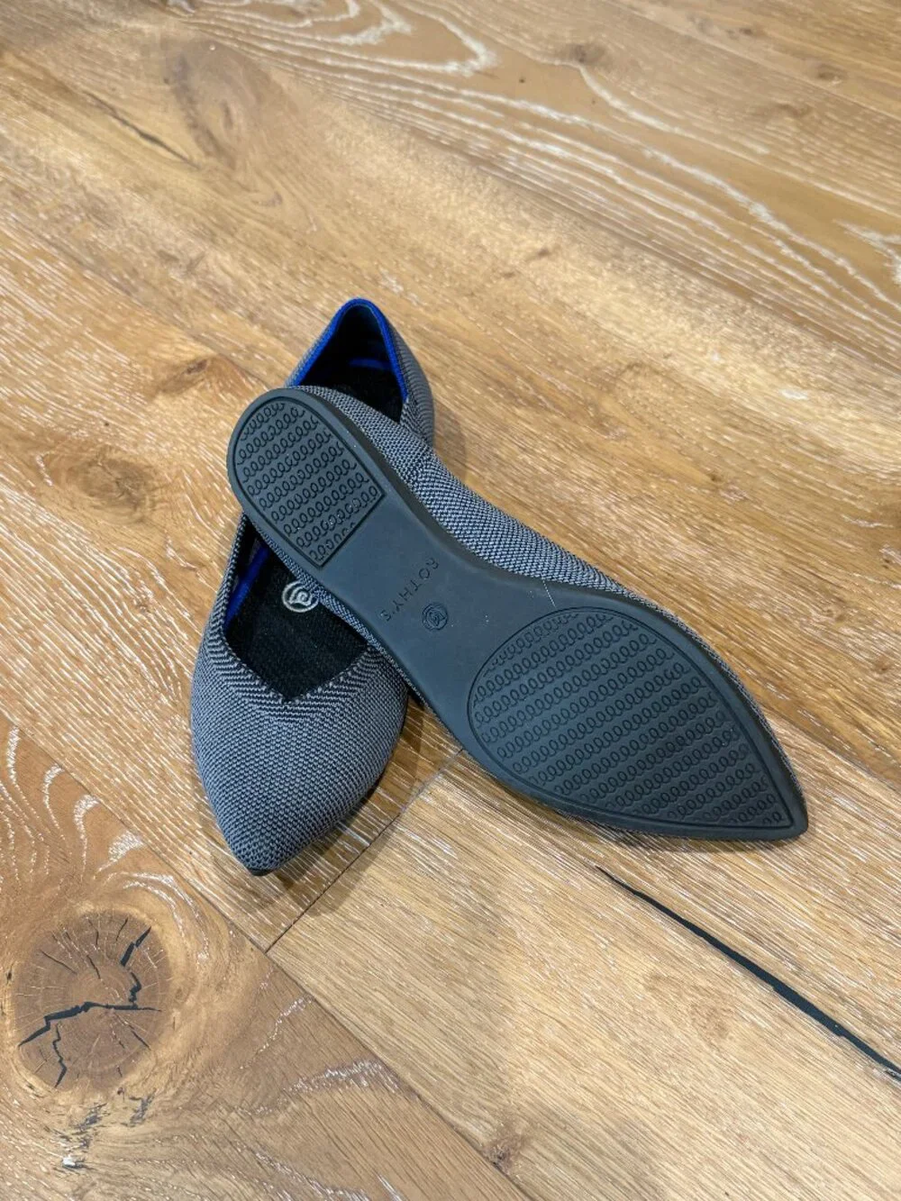 Rothy's Point II Lollipop Grey Flats